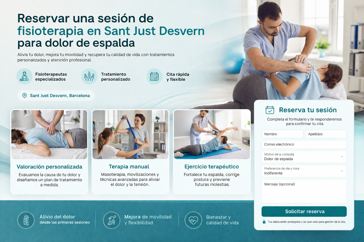 Reservar una sesion de fisioterapia Sant Just Desvern para dolor de espalda - Reservar una sesi&oacute;n de fisioterapia en Sant Just Desvern para dolor de espalda
