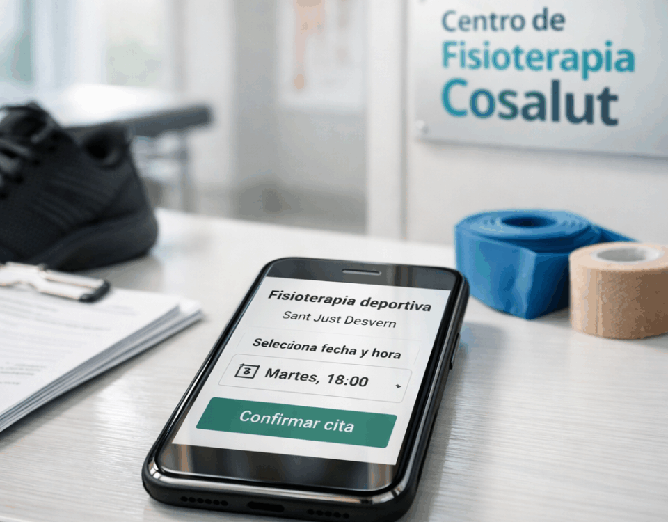 Móvil con cita de fisioterapia deportiva en Sant Just Desvern; Donde puedo agendar una sesion de fisioterapia deportiva cerca de Sant Just Desvern